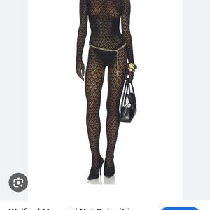 Wolford Black and Gold Patterned Bodysuit